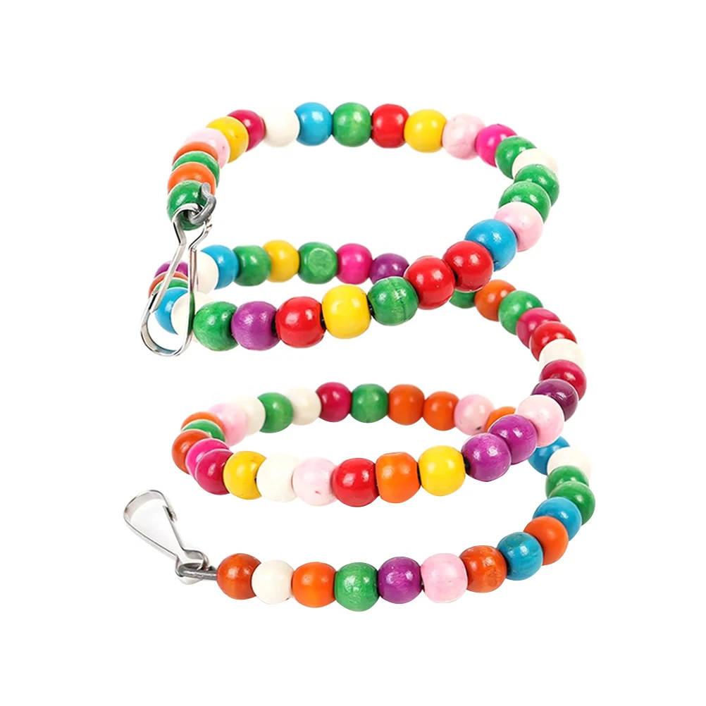 

Wood Beads Bird Toys Revolving Ladder Parrot Toys Funny Rainbow Swing Exercise Toy For Parrots