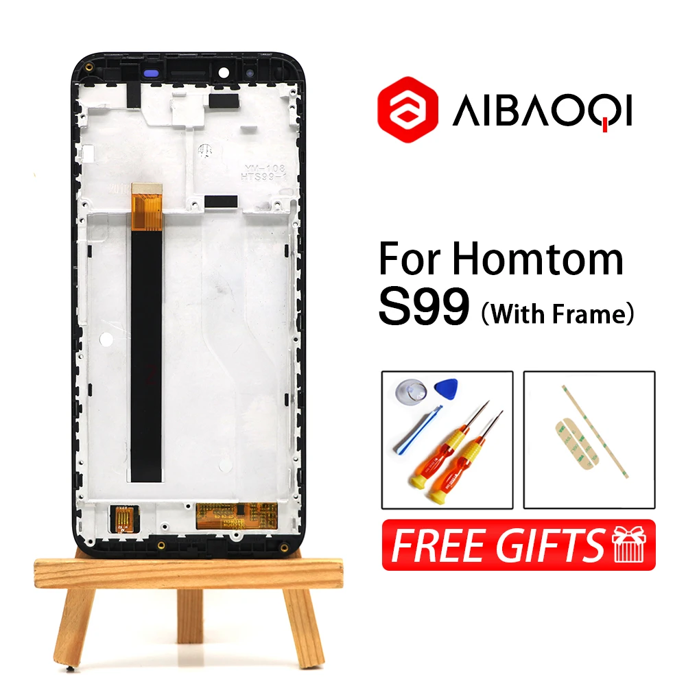 

AiBaoQi New Original 5.5 inch Touch Screen+ 1440x720 LCD Display +Frame Assembly Replacement For Homtom S99 Android 8.0 Phone
