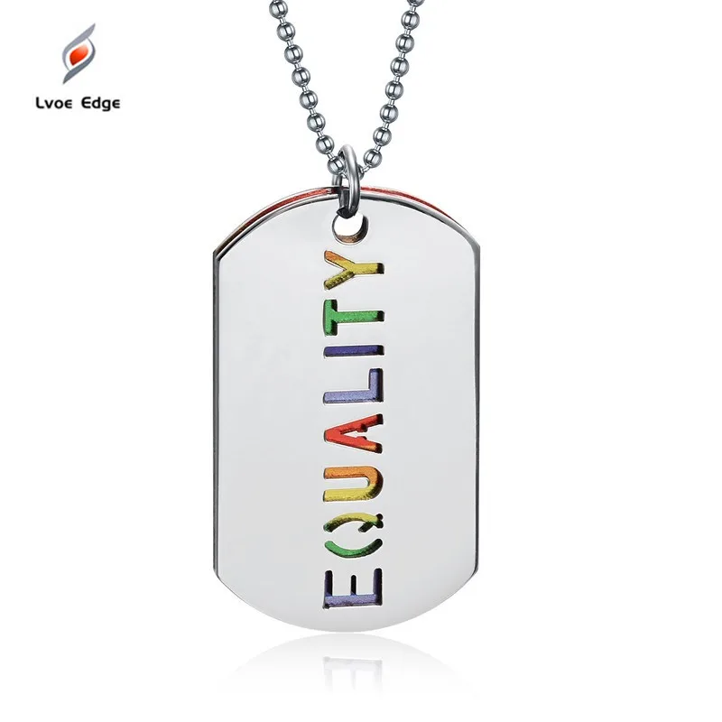 

2019 new Kolye Chrysocolla Collares Double Rainbow Necklaces & Pendants Jewelry Stainless Steel Pendant Equality Free Chain