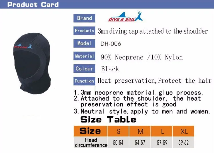 3 мм для подводного плавания из неопрена Кепка с наплечным Сноркелинг оборудование шляпа капюшон Шея крышка зимняя плавающая шапка теплый гидрокостюм защита волос