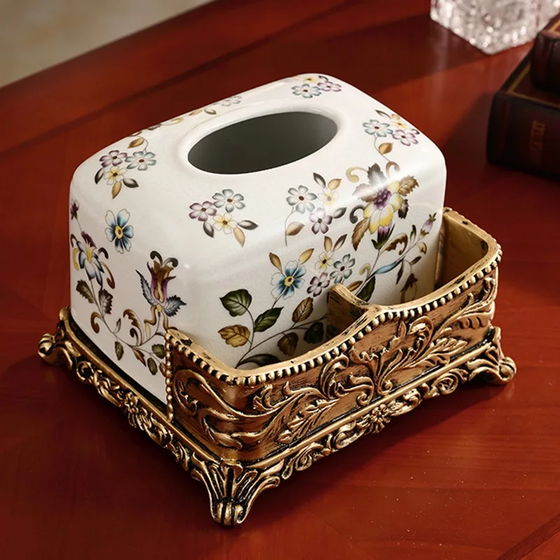 

European box of high-grade ceramic retro paper drawing box table embossed decoration