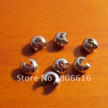 

5MM 500Pcs White Gold Plated (Nickel Color) Crimp Beads Covers Jewelry Accessory