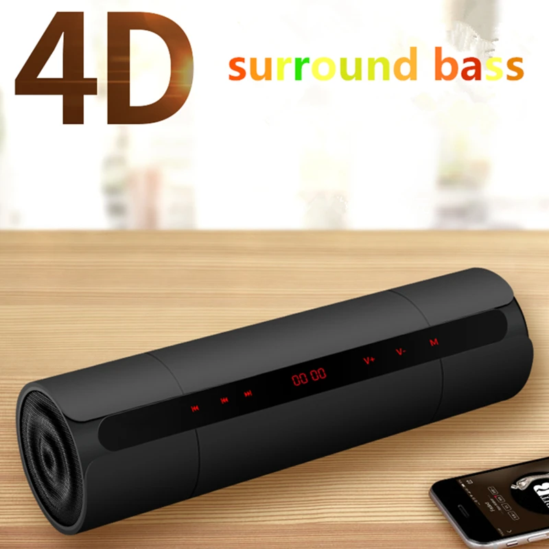 

Portable Wireless Bluetooth4.0 Speaker Stereo Radio Music Subwoofer Column Speakers for Computer with TF FM