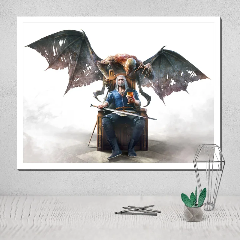 

Canvas Poster Witcher Painting Light Pad A4 Modular In Wall Paintings Tableau Coloring Cuadros Decoracion Nordic Pop