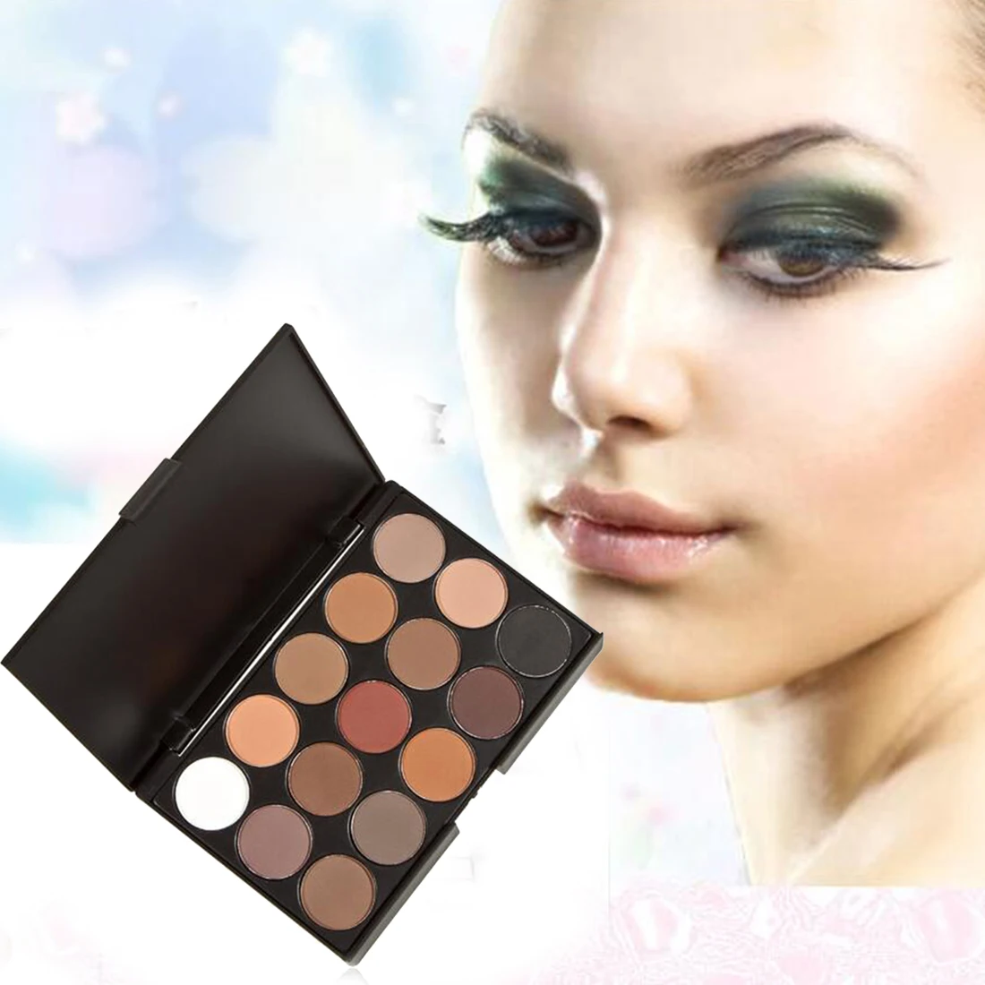 Fashion 15 Colors Eyeshadow Palette Women Diamond Bright Shining