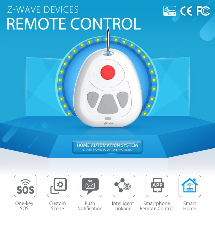 SmartYIBA Z-wave один ключ SOS к аварийному вызову пульт дистанционного управления/брелок с предохранителем с батареей для умного дома Автоматизация сигнализации