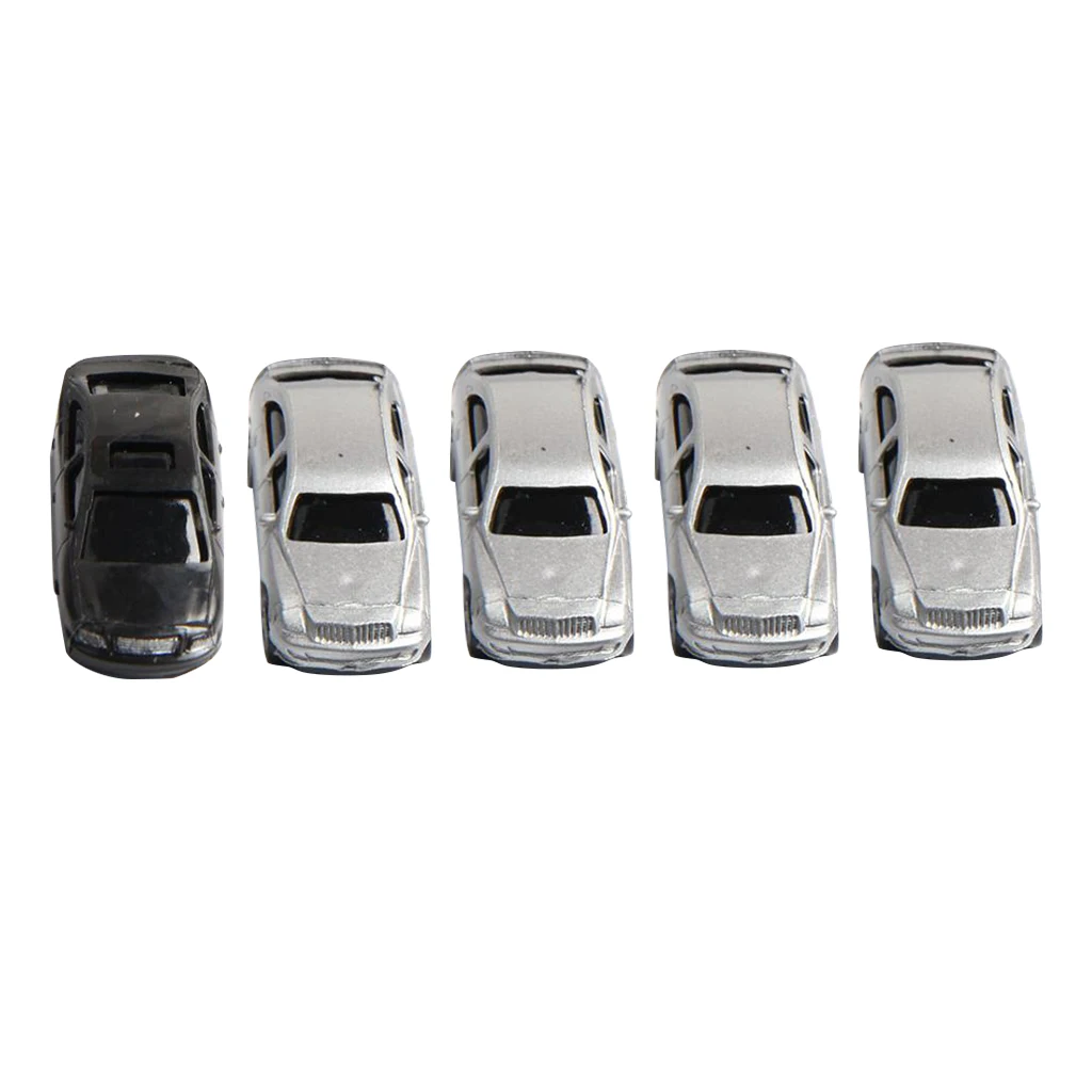 Random 5Pcs 1:100 Scale Painted Car Model DIY Sand Table Building Model Materials Scene Microlandschaft