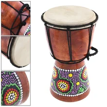 4 Polegada 6 Polegada de alta qualidade profissional djembe africano tambor madeira pele cabra bom som instrumento musical tradicional(China)