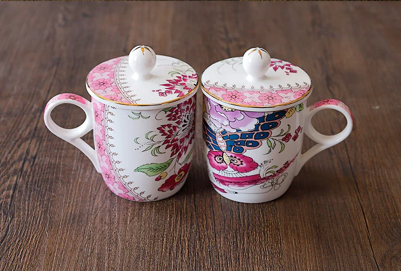 375 мл настоящий костяной фарфор tasse кафе кружка картина в китайском стиле