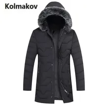 KOLMAKOV 2017 new winter high quality men’s fashion Fox fur collar hooded down jacket,90% white duck down coats warm parkas men.