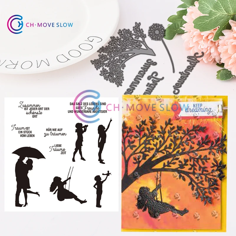 

2019 CH Silhouette Scenes Stamps and Cutting Dies Metal Cutting Dies and stamps DIY Scrapbooking Card Stencil Paper Craft Handm