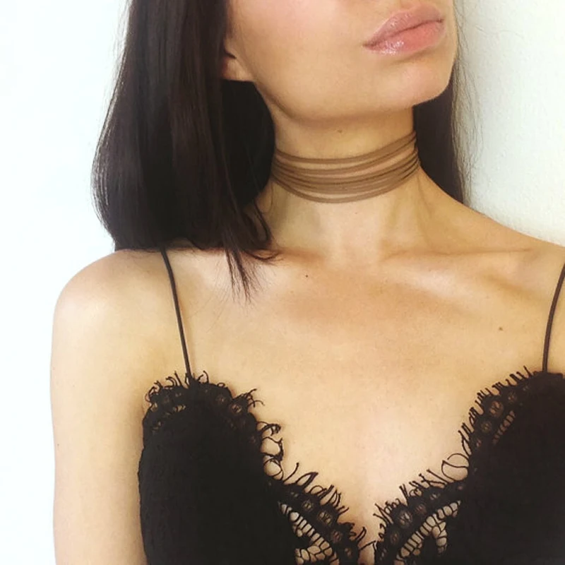 Summer Fashion Jewelry Accessories White Multilayer Lace Tattoo Choker Necklace for Couple Lovers' N141