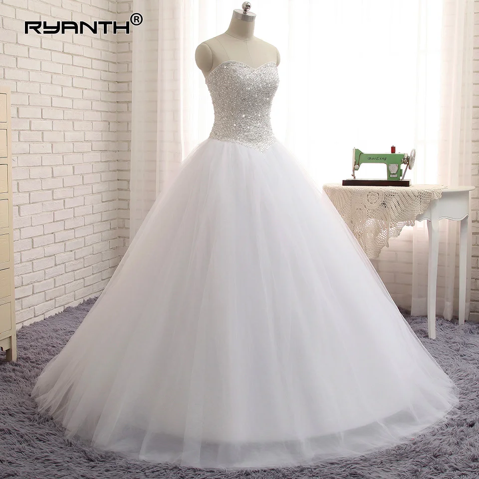 Robe de mariage блестящие бальное платье свадебное платье 2019 этаж Длина свадебное платье принцессы плюс Размеры Дубай арабское свадебное платье