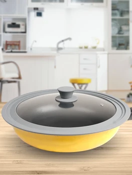 

Glass silica gel cooking lid silicone milk pot wok pan cover splash oil high temperature anti falling pot strainer splatter