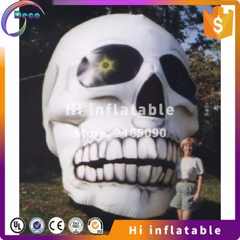 

3m high new design printing halloween inflatable skull for decoration