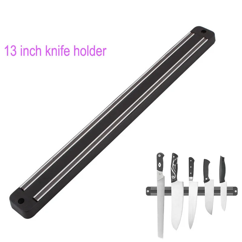 Высокое качество 13 дюймов магнитный держатель для ножей настенное крепление Черный ABS пластиковый блок магнитный держатель для ножей для металлического ножа