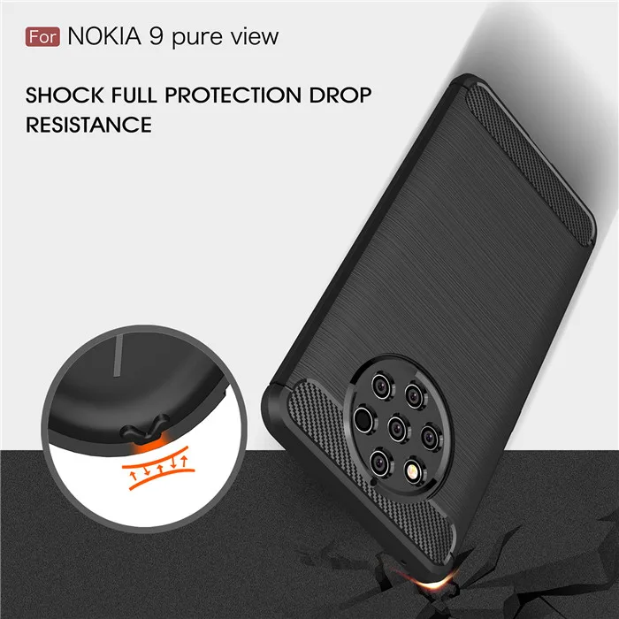 

For Nokia 9 Pure View case Carbon Fiber Soft TPU Drawing Shockproof Back Cover For Nokia 9 Pure View Ultra Thin Silicone Case