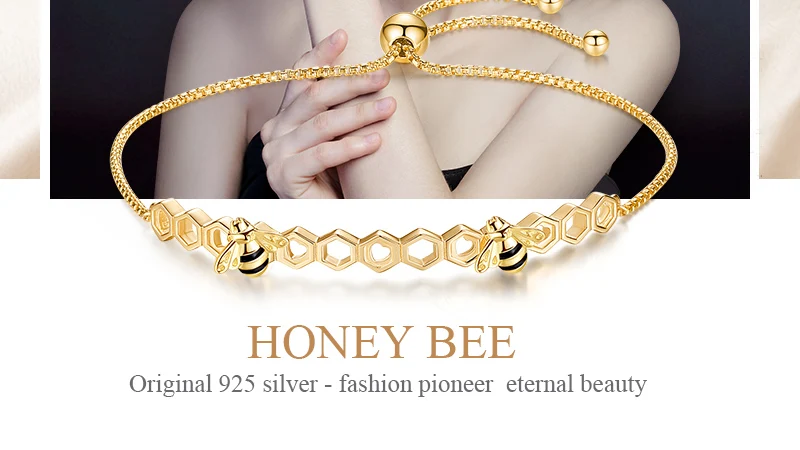 Браслеты KALETINE honey Bee из серебра 925 пробы для женщин, сердце, роскошная расческа для любви, Пчела для мужчин и женщин, Теннисный браслет, золотые ювелирные изделия