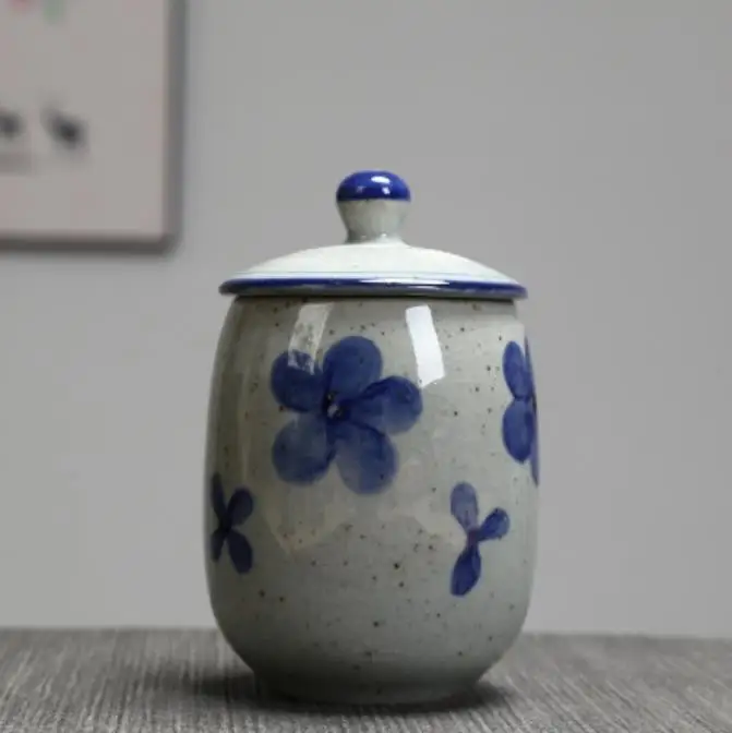Plum Blossom Винтажная китайская фарфоровая чашка с крышкой керамическая домашняя офисная чайный сервиз чашка ручная роспись чашка для воды посуда для напитков - Цвет: Plum Blossom