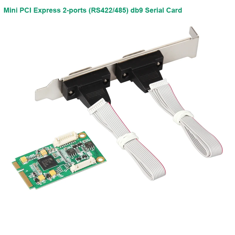 Мини-разъем PCI Express 2 порта (RS422/485) db9 com на полразмера мини pcie последовательный порт промышленный контроллер карты, 17V352