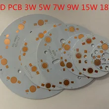 10 шт. 50 шт./партия светодиодный чип pcb Бусины 1 Вт 3 Вт 5 Вт 7 Вт 9 Вт 12 Вт 15 Вт 18 Вт 100 мм высокомощный светодиодный теплоотвод алюминий 20 мм Базовая пластина светильник