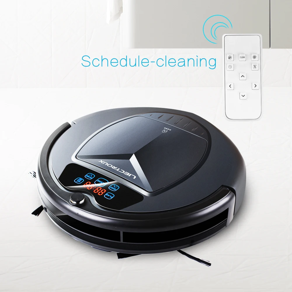 (FBA warehouse)LIECTROUX B3000 Robot Vacuum Cleaner,Schedule,Virtual Blocker,Self Charge,Remote Control,Low Price for Home