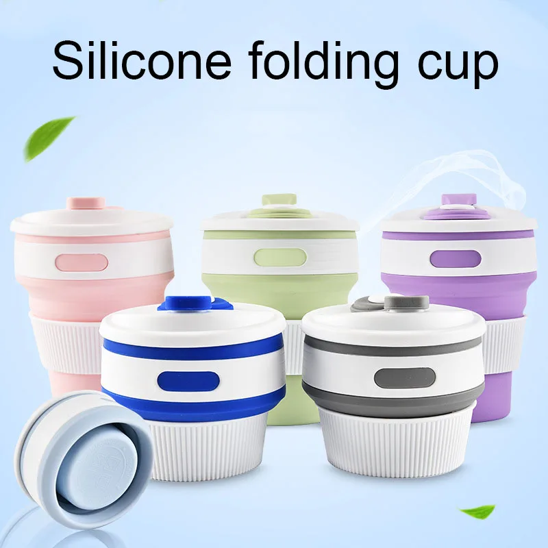 

Collapsible Silicone Folding Cup Hot Coffe Tea Bottle Reusable Leak Proof for Outdoor Travel Daily ALS88