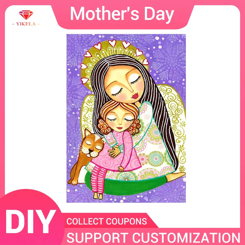 

5D DIY Diamante Embroidery Gift For Mother Girl Animal Cat Sleep Home Decoration Full Square Diamond Painting Cross Stitch