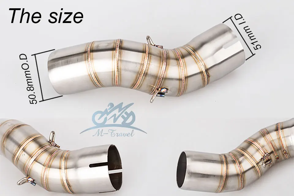 Средняя выхлопная труба мотоцикла z900 Соединительная труба подходит для 51 мм Глушитель Слипоны для Z900 выхлопная z900 средняя труба