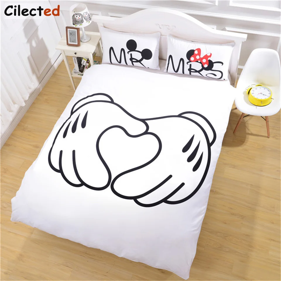 Cute Couples Bedding Promotionshop For Promotional Cute Couples - Cilected White Cute Cartoon Bedding Set Mr Mrs Home Textiles Soft Duvetcover And Pillowcases Pcs For Couple Drop Shipping cute couples bedding promotionshop for promotional cute couples - cilected white cute cartoon bedding set mr mrs home textiles soft duvetcover and pillowcases pcs for couple drop shipping