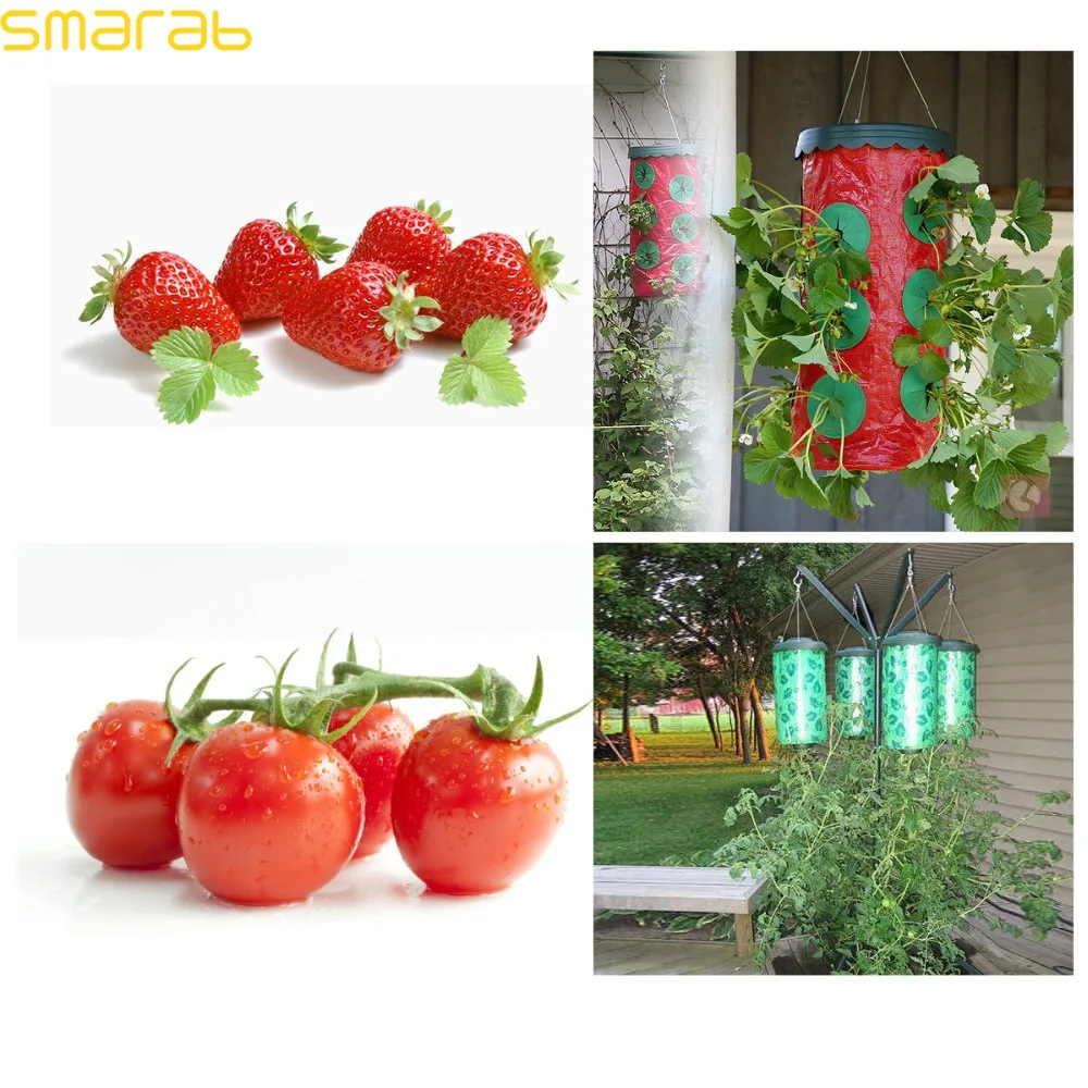 

Garden Tomato Strawberry Upside Down Hanging Grow Planting Bag Vegetable Bags Garden Pots Planters Potato Fruit Planting