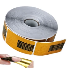 Christmas 50pcs/pack, Nail Art Guide Form Sticker Acrylic UV Gel Tip Extension Nail Tool Golden nail paper hoder