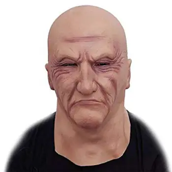 

Scary Style Mask Horror Black Society Boss Funny Latex Full Head Cover Old Man Grotesque Mask Halloween Ghost Festival Headgear