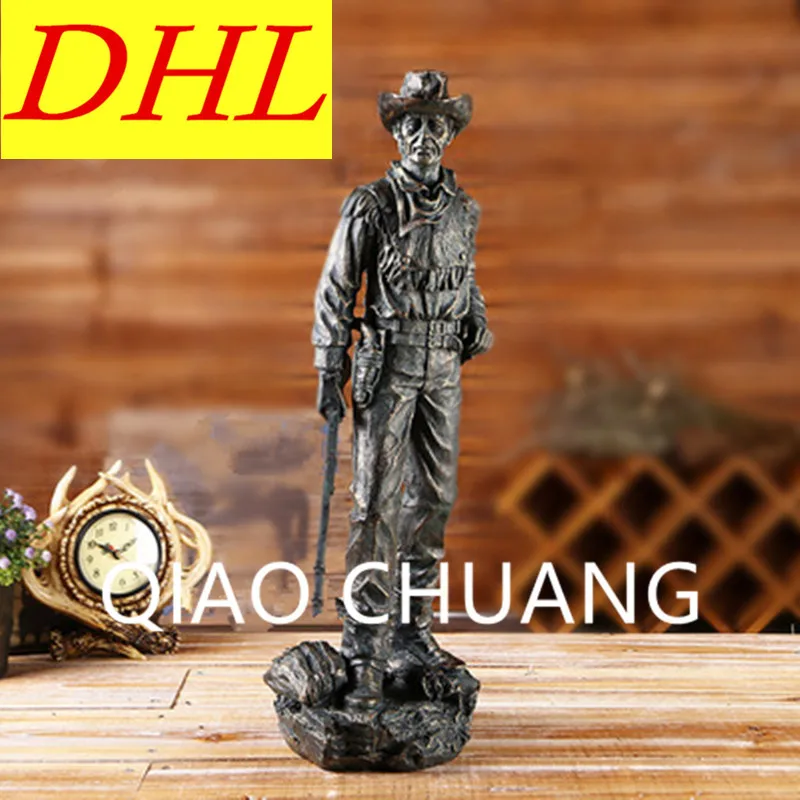 

Retro Simulation Statue American West Cowboys European Style Figure Colophony Crafts Home Furnishing Articles G1021