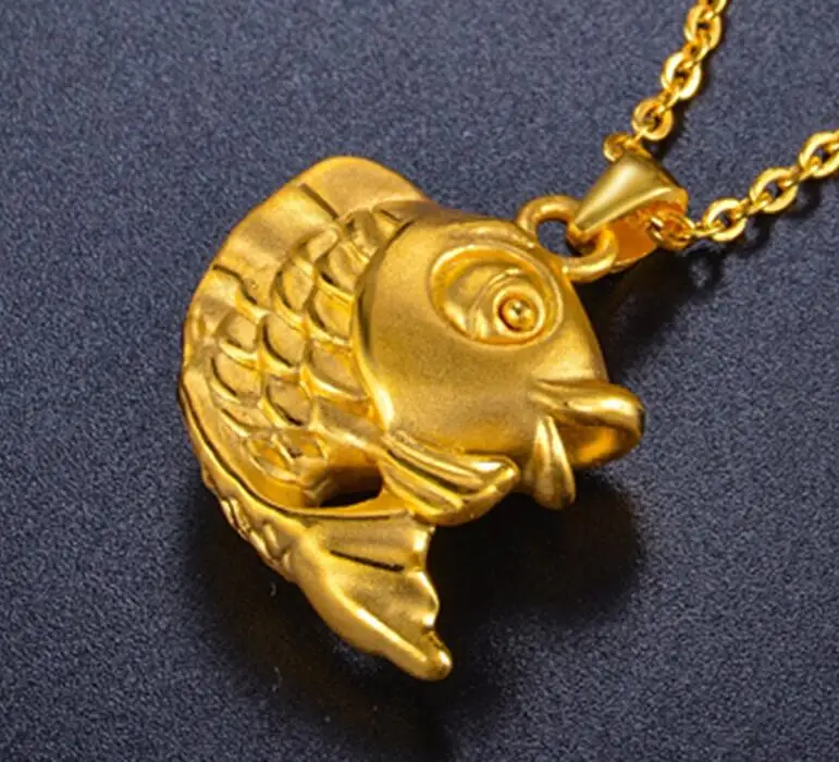 Hot sale Authentic 24k Yellow Gold Pendant 3D Fish Pendant 2.49gin Pendants from Jewelry