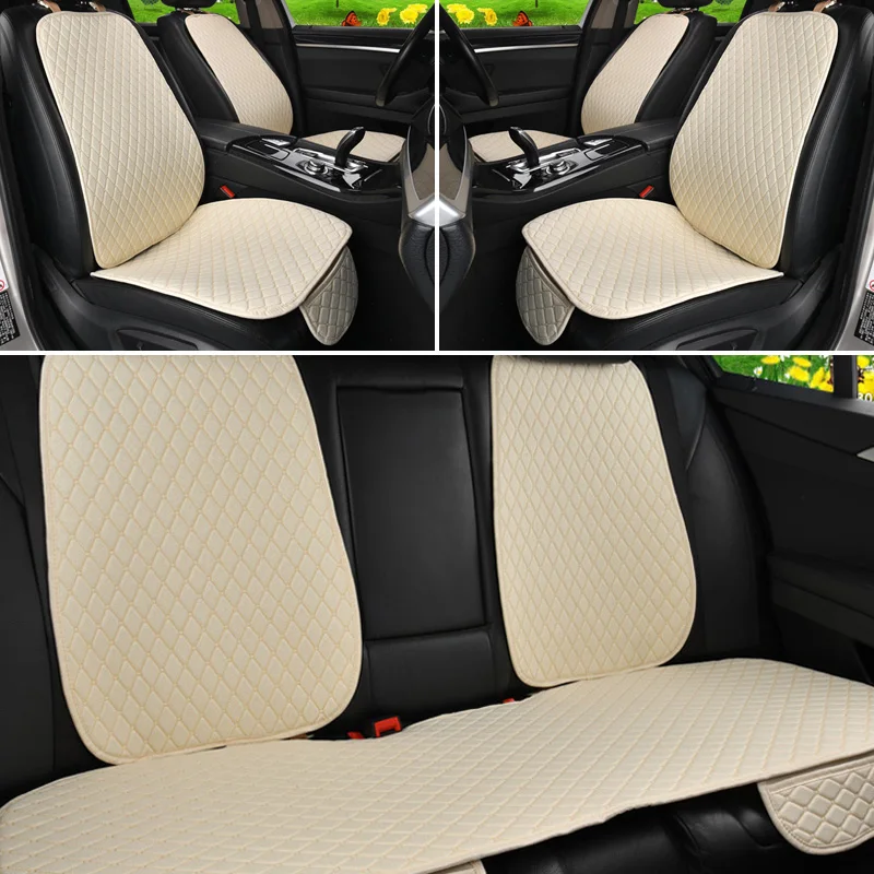 

5 Seats Car Seat Cover Protector Flax Front Back Rear Backrest Seat Cushion Pad for Auto Automotive Interior Truck Suv or Van