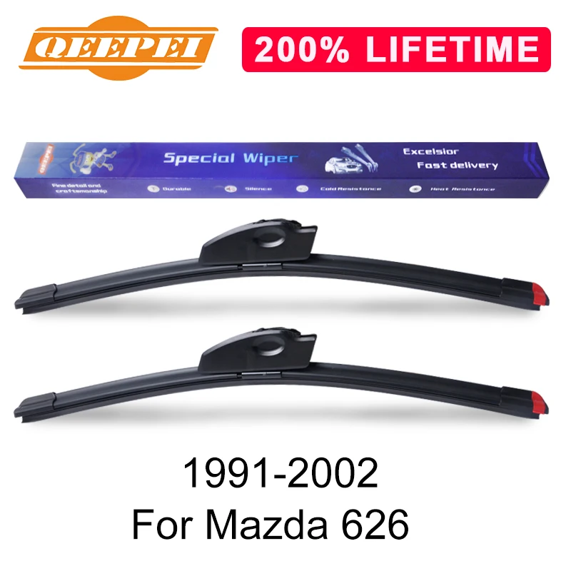 QEEPEI Замена стеклоочистителя для Mazda 626 1991 2002 силиконовая Резина лобовое стекло
