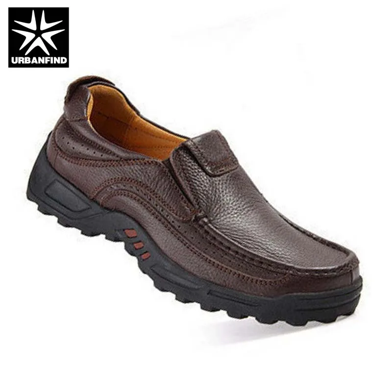 online Deslizamento no Estilo Dos Homens Casual Sapatos de Couro Tamanho 38 44 Sola De Borracha de Qualidade Homem Marca de Moda Oxfords Marrom Preto cores
