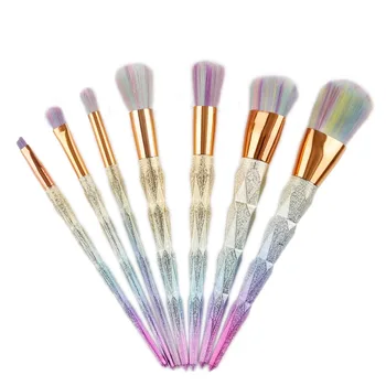 

7/10Pcs Frosted Diamond Shape Makeup Brush Set Face Foundation Powder Makeup Brushes Colorful Shining Cosmetic Brushes