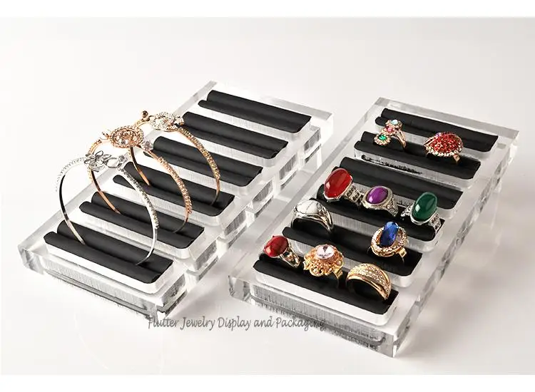 High Quality Acrylic Ring Display Tray 5 Slots Ring Display Rack