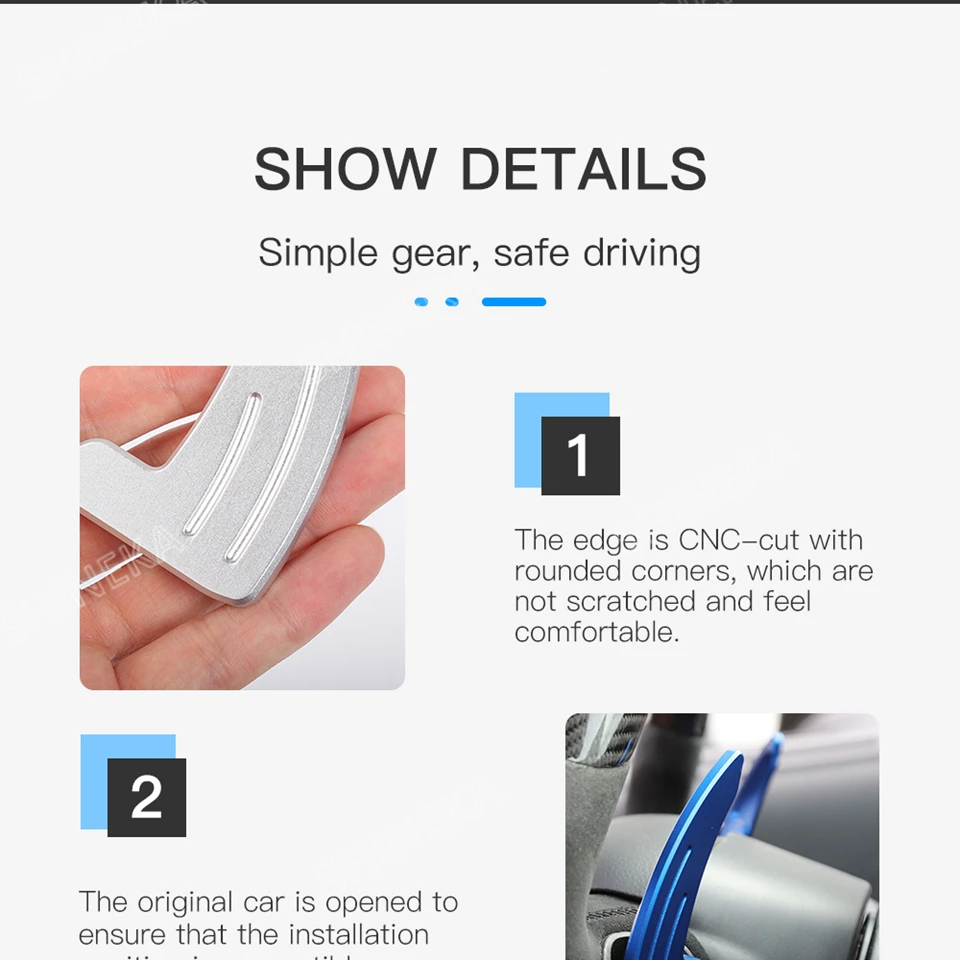 SHINEKA Interior Mouldings For Dodge Challenger+ Car Interior Steering Wheel Shift Paddles Accessories For Dodge Challenger