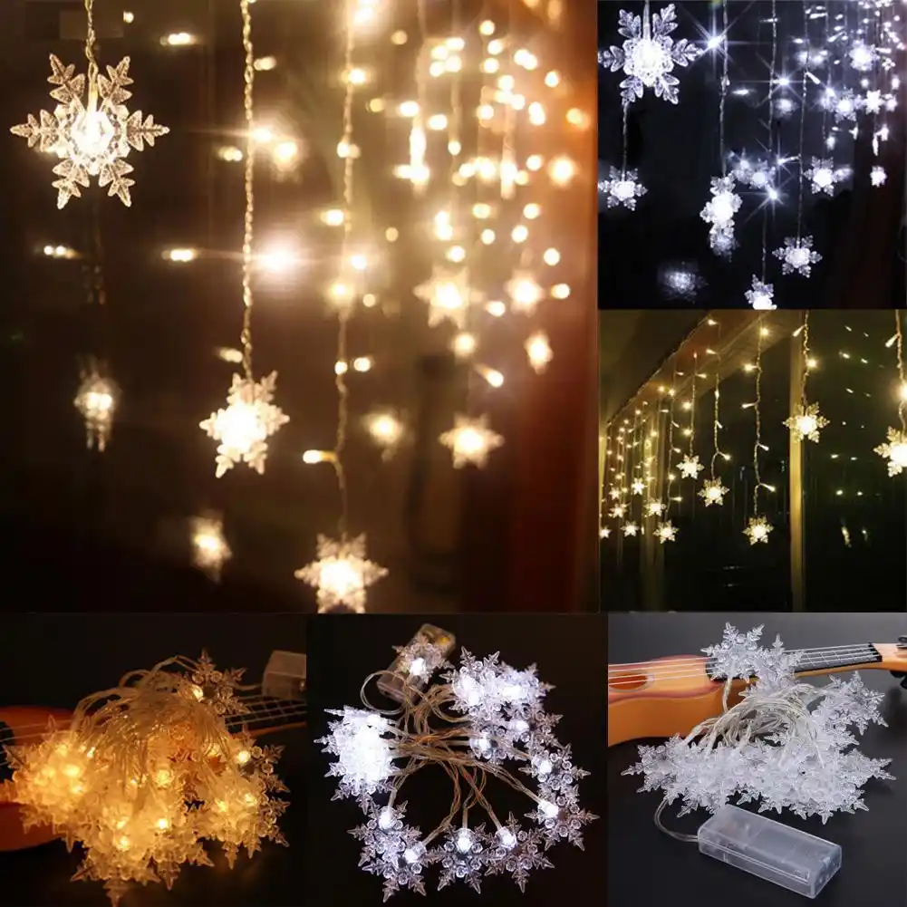 2m 20 Led Christmas Snow Fairy String Lights Wedding Party Garden Led Christmas Snow Fairy String Lights