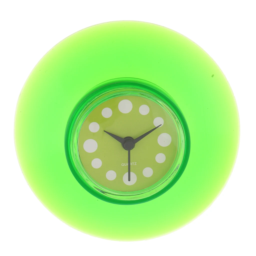 Mini Size Portable Waterproof Silicone Bathroom Kitchen Shower Suction Wall Clock Battery Operated Clock