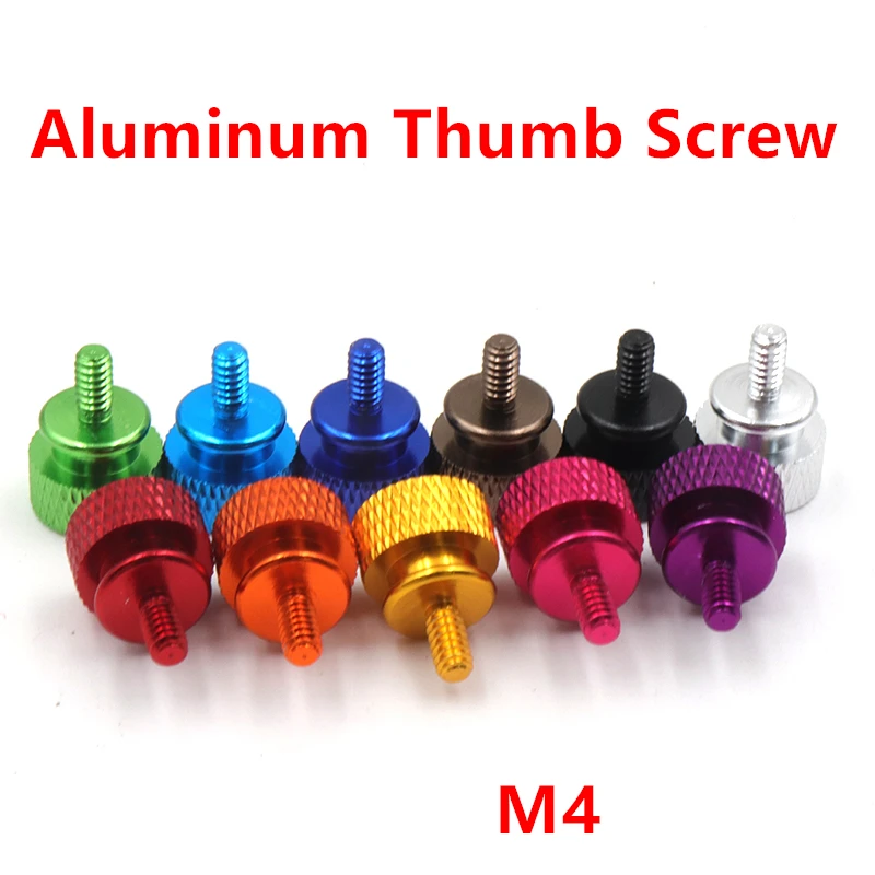 Mingyue 10pcs M3 M4 Frame Hand Tighten Screw Aluminum Knurled Hand Thumb Screw for DIY FPV RC Models screws Colore : Green, Dimensioni : M3, Lunghezza : 8mm 
