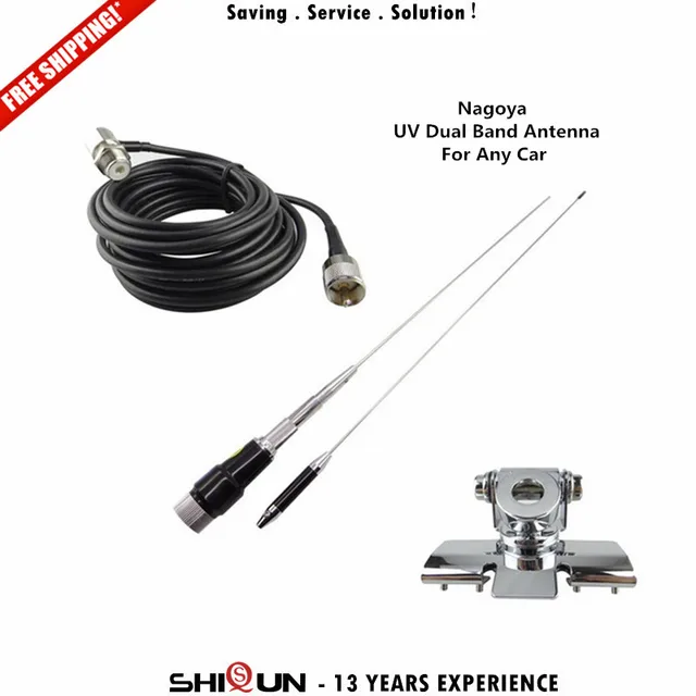 Buy TH 9800 High Gain Car Antenna M285 Dual Band Mobile Antenna+Nagoya Mount