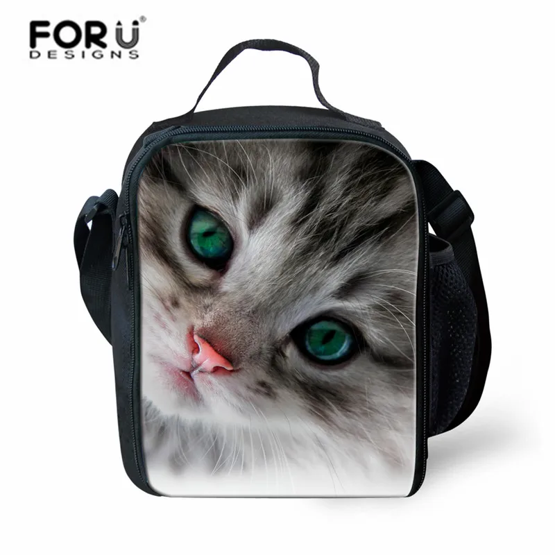 Forudesigns/Товары для кошек печати Сумки обедов полиэстер животного Еда мини обед