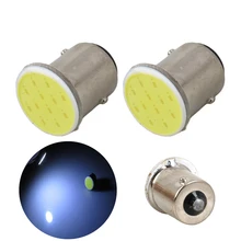 Super Bright 2PCS White COB P21W Led 1156 BA15S DC12V Bulbs Car-Styling External Lights Auto Car Parking Brake Fog Light Lamps