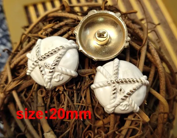 NO18 Size 20mm 10 шт. Новая высококачественная металлическая стеклянная жемчужная куртка с пуговицами аксессуары пальто свитер рубашка кнопка 15 мм - Цвет: NO18 Size 20mm