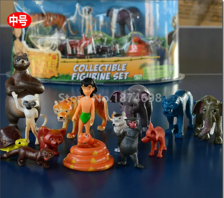 Джунгли принц Mowgli King Louie Baloo Kaa Shere Kahn bugeera Hathi Figure Toy 2 комплекта из 14 предметов детские игрушки подарки для мальчиков