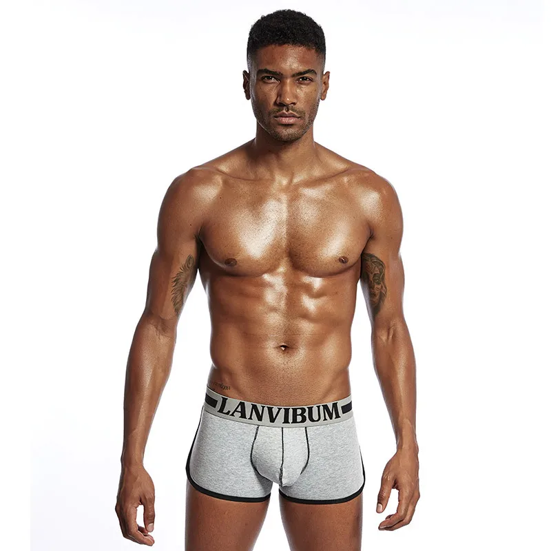 Mens Underwear Cotton Big Short Breathable Solid Flexible Shorts Homewear Shorts Cueca Shorts Slips